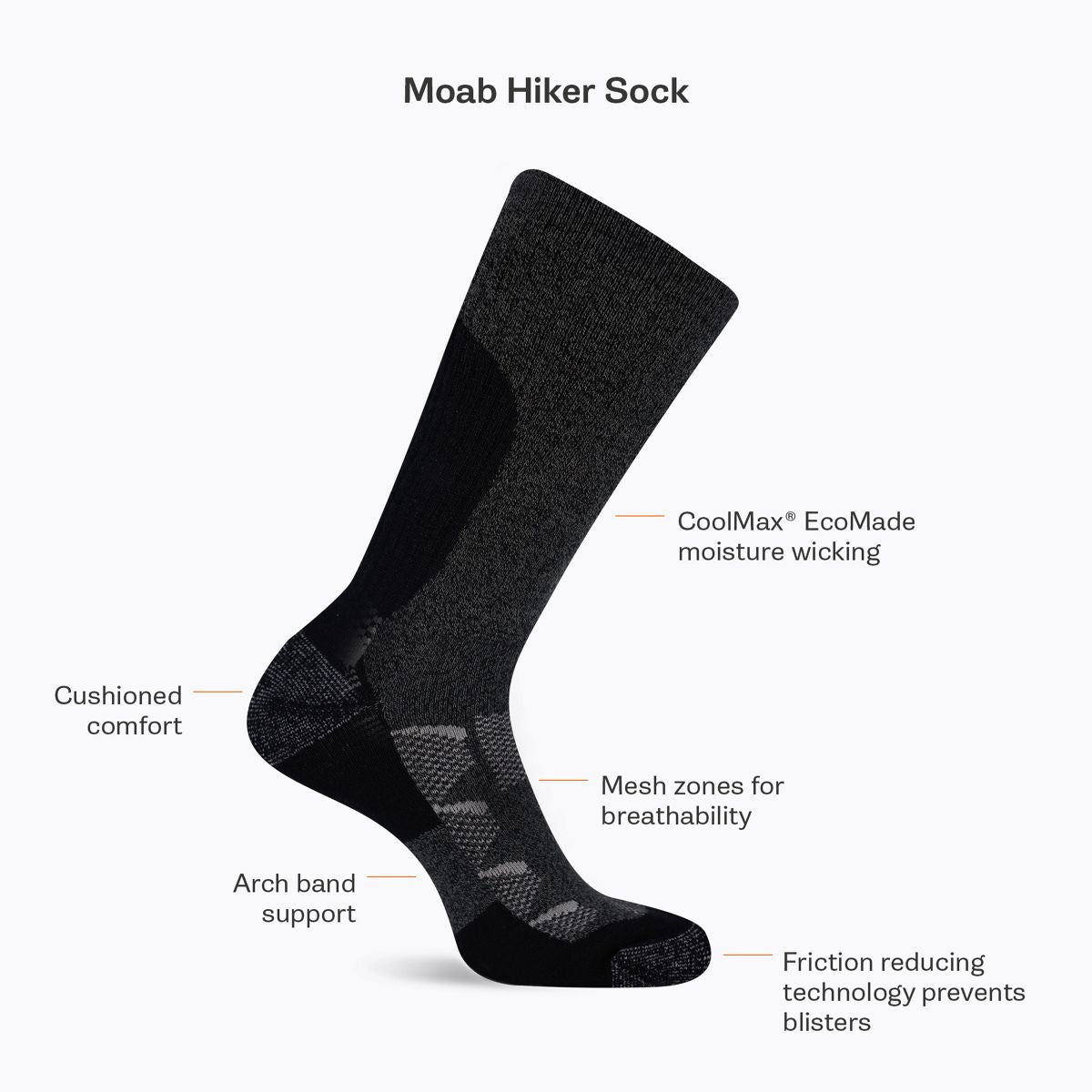 Moab Hiking Quarter Sock - Socks | Merrell US