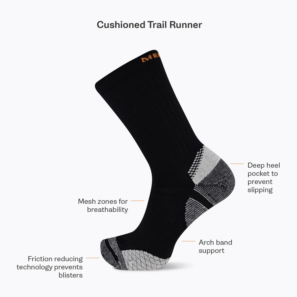 Cushion Trail Runner Crew Sock - Socks | Merrell discount