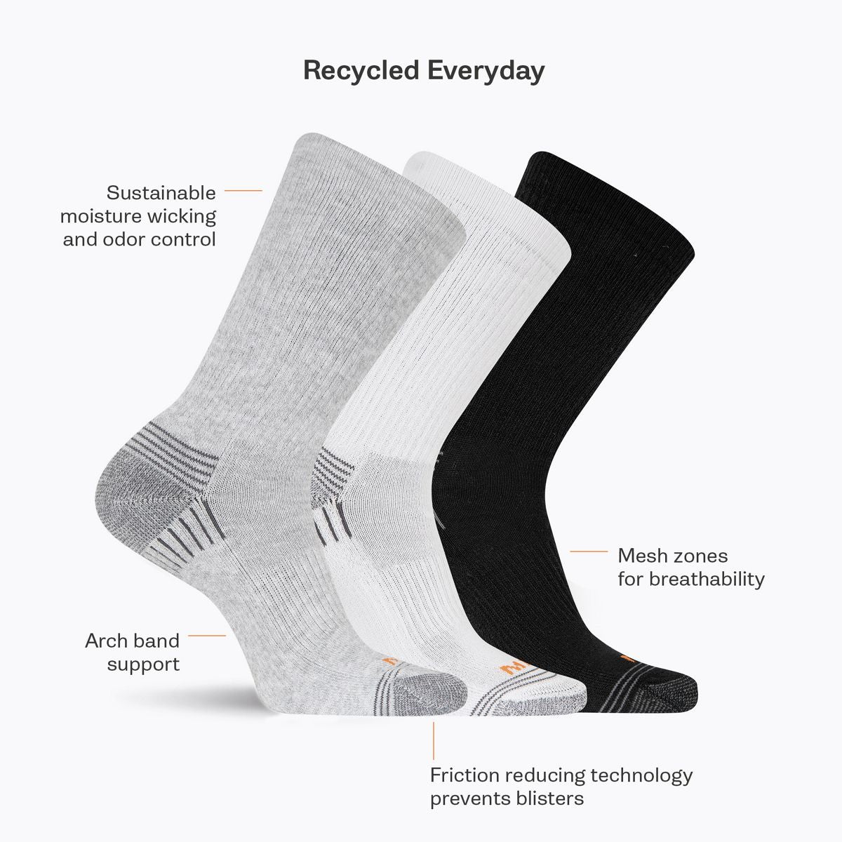 Recycled Low Cut Tab Sock 3 Pack - Socks | Merrell outlet